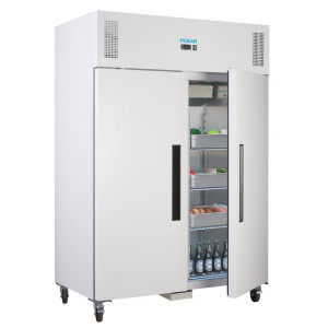 White 2/1 Double Door 1200 L Positive Refrigerated Cabinet - Polar - Fourniresto