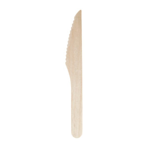 Biodegradable Wooden Knife 165 mm - Pack of 100 - Fiesta Green - Fourniresto