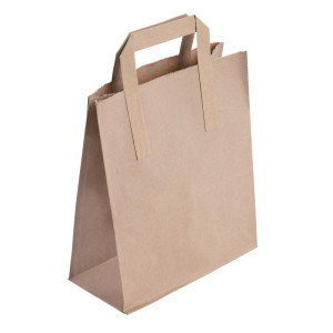 Sac En Papier Recyclable Marron 255 X 215 Mm - Lot De 250 - Fiesta Green - Fourniresto