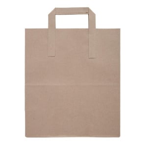 Grand Sac En Papier Recyclable Marron 305 X 254 Mm - Lot De 250 - Fiesta Green - Fourniresto