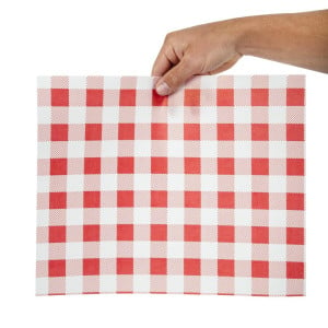 Papper Oljebeständigt Vichy Röd 310 x 380 mm - Paket med 200 - FourniResto - Fourniresto