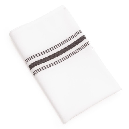 Bistro Table Napkin with Black Stripes 560 x 460 mm - Pack of 10 - FourniResto - Fourniresto