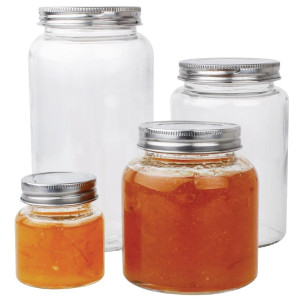 Bocal à Conserve en Verre avec Couvercle à Visser 330 ml - Lot de 6 - Vogue - Fourniresto