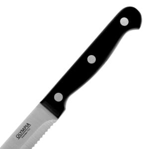 Rounded Black Steak Knives - Set of 12 - Olympia - Fourniresto