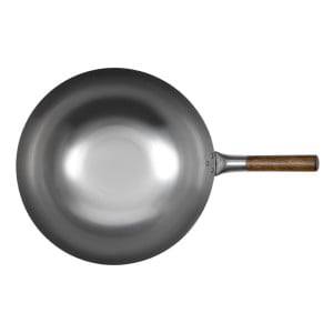 Wok i stål med halvklotformad botten Londonwok Ø 38 cm - FourniResto - Fourniresto