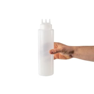 Flask med tre transparenta mjuka munstycken 908 ml - Vogue - Fourniresto