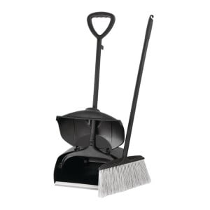 Black Dustpan and Brush Set - Jantex - Fourniresto