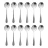 Round Stainless Steel Soup Spoon - Set of 12 - Olympia - Fourniresto