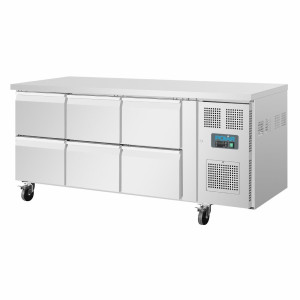 Refrigerated Table GN 1/1 Ventilated 6 Drawers Series U 465L - Polar - Fourniresto