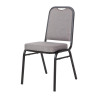 Banquet Chair with Square Back and Grey Fabric - Set of 4 - Bolero - Fourniresto