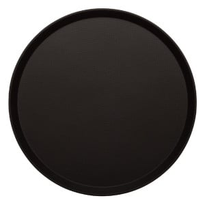 Round Non-Slip Black Fiberglass Tray Treadlite Ø 355 mm - Cambro - Fourniresto