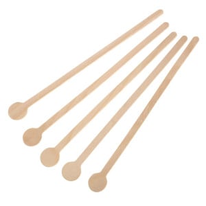 Biodegradable Wooden Cocktail Stirrers 200mm - Pack of 100 - Fiesta Green - Fourniresto