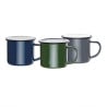 Enamel Steel Mugs Grey and Black 350ml - Set of 6 - Olympia - Fourniresto