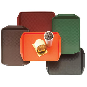Rektangulärt grönt bricka med handtag i polypropylen Fast Food 430mm - Cambro - Fourniresto