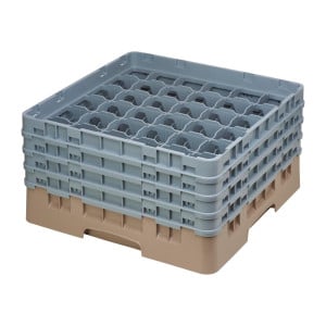 Casier à Verres 36 Compartiments Camrack Beige Hauteur Max 215mm - Cambro - Fourniresto