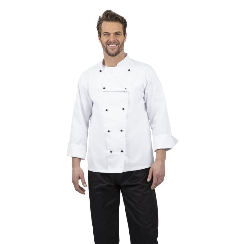 Köksjacka Chicago unisex långärmad vit storlek L - Whites Chefs Clothing - Fourniresto