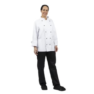 Keittiöpaita Chicago unisex pitkillä hihoilla valkoinen koko L - Whites Chefs Clothing - Fourniresto