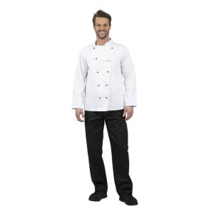 Köksjacka Chicago unisex långärmad vit storlek S - Whites Chefs Clothing - Fourniresto