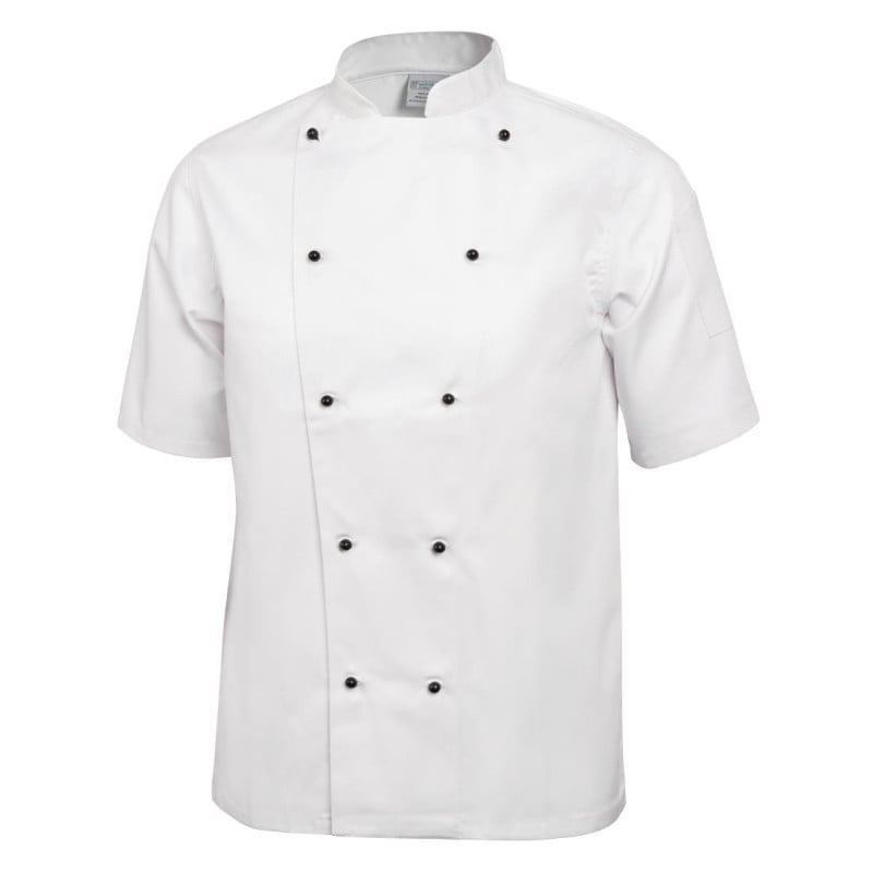 Köksjacka Chicago unisex kortärmad vit storlek L - Whites Chefs Clothing - Fourniresto