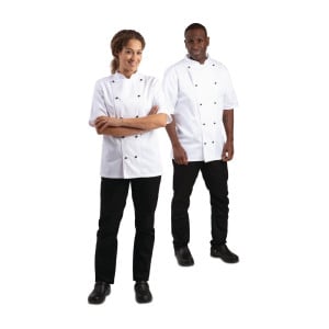 Keittiöpaita Chicago unisex lyhythihainen valkoinen koko L - Whites Chefs Clothing - Fourniresto