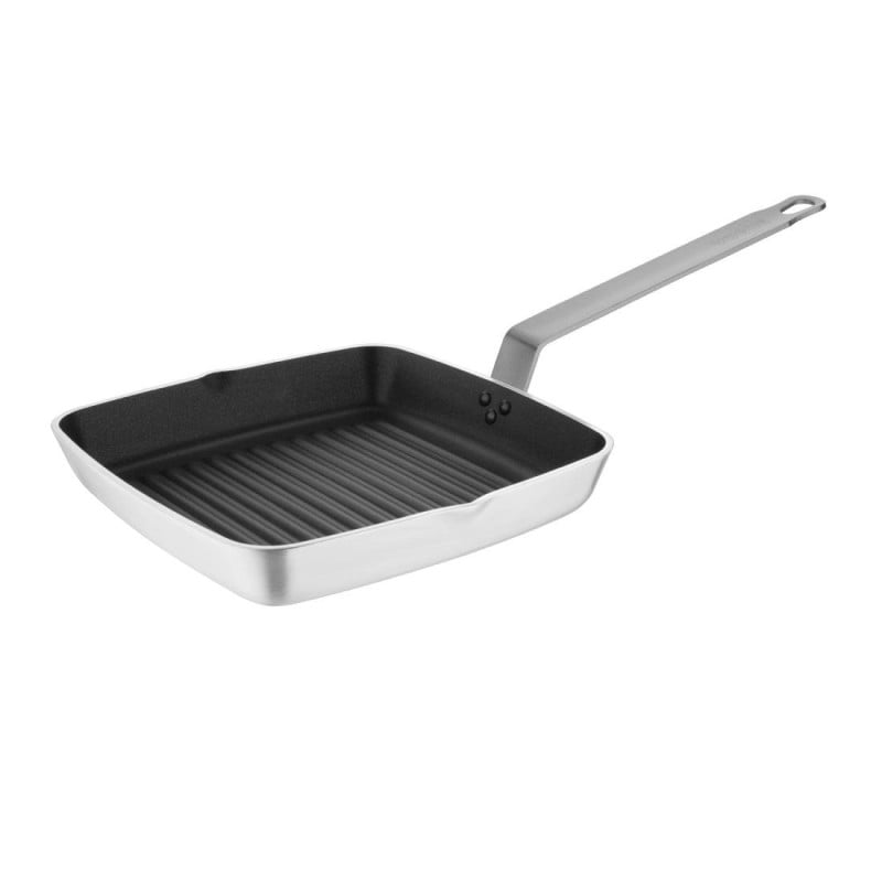 Stekpanna med non-stick yta, fyrkantig med räfflad botten - L 240mm - Vogue