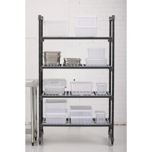 Enhet med 4 hyllor med öppen gallerbotten - B 1070 x D 610 mm - Cambro