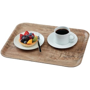 Laminate Surface Grained Tray Madeira Light Olive 460 mm - Cambro - Fourniresto