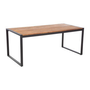 Table Industrielle Rectangulaire Acier et Acacia 180 cm  - Bolero - Fourniresto