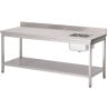 Chef's Table with Sink on the Right and Stainless Steel Backsplash - L 1600 x 700mm - Gastro M