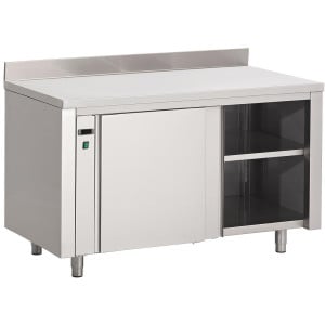 Värmeskåp i rostfritt stål med stänkskydd - L 2000 x D 700mm - Gastro M