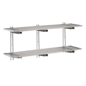 Väggmonterad hylla i rostfritt stål - L 1800 x 400mm - Gastro M