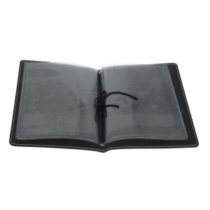 Protective Menu in Black Faux Leather A5 - Olympia - Fourniresto