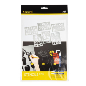 Stencilkit för kritor - 5-pack - Securit - Fourniresto