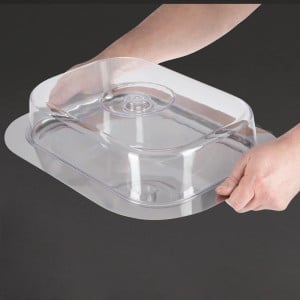 Rectangular Stainless Steel Tray with Transparent Lid - APS - Fourniresto