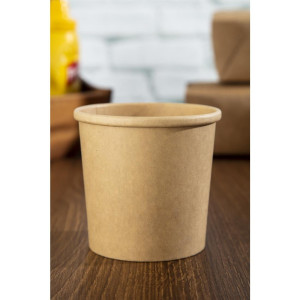 Kierrätettävät mikroaaltouunissa käytettävät Kraft-keittoastiat 350 ml - 500 kpl - Colpac