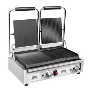 Double Smooth Contact Grill on the Left and Grooved on the Right - Buffalo