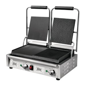 Buffalo - Tasainen kaksoiskontaktigrilli vasemmalla ja uritettu oikealla