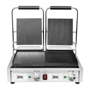 Double Smooth Contact Grill on the Left and Grooved on the Right - Buffalo