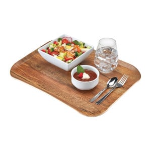 Skiva i polyester Century med naturlig ekträbrun yta - 330 x 430 mm - Cambro - Fourniresto