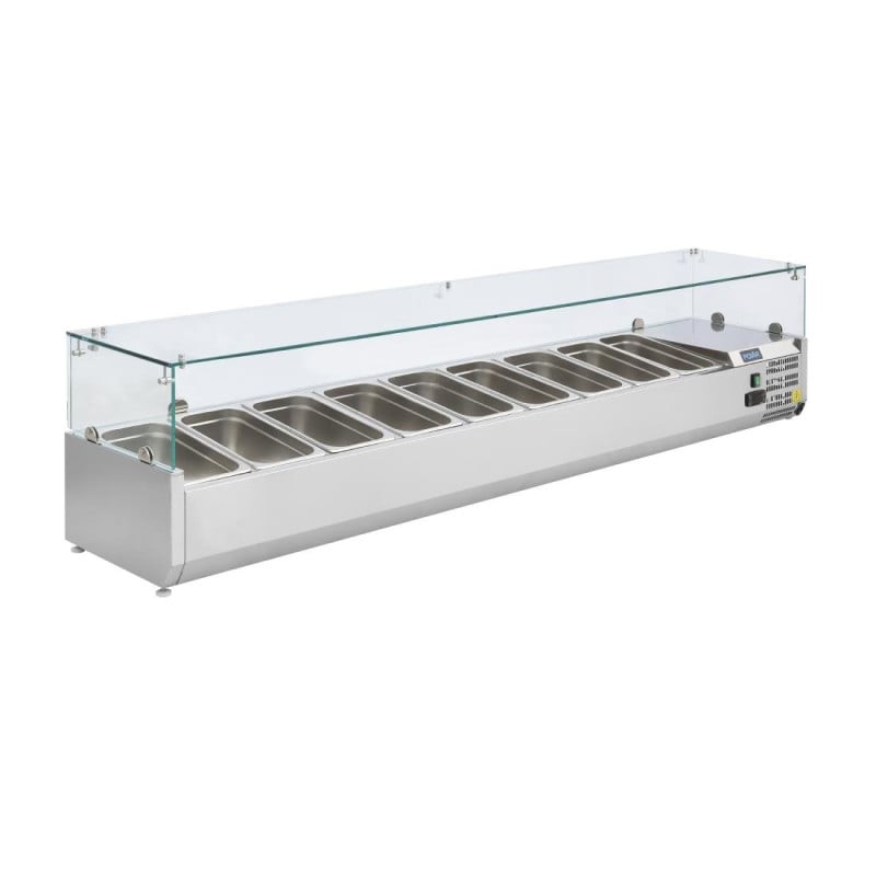 Refrigerated Display Case with Ingredients - 9 GN 1/3 Pans - Polar - Fourniresto