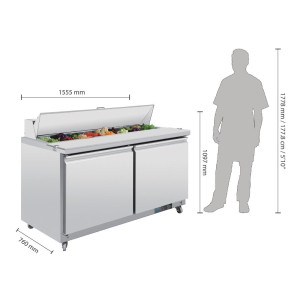 Förberedningsdisk 2 dörrar - 527 L 16 X GN 1/6 - Polar - Fourniresto