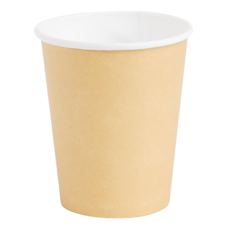 Disposable Cups for Hot Drinks Brown - 225ml - Pack of 50 - Fiesta