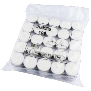 Lämmitettävät tuikkukynttilät 4 tuntia Ø 40 mm - 100 kpl - Olympia