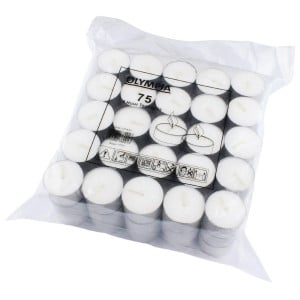 8 Hour Tealight Candles Ø 40 mm - Pack of 75 - Olympia