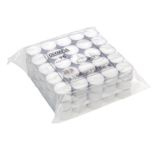 8 tunnin lämpökynttilät Ø 40 mm - 75 kpl - Olympia