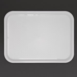 Plastbricka för snabbmat i vitt plast 345 x 265 mm - Olympia KRISTALLON - Fourniresto