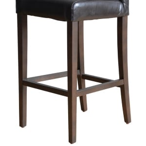 High bar stool with backrest in faux leather - Dark brown - Bolero - Fourniresto