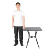 Square Perforated Steel Bistro Table - Black - 700mm - Bolero - Fourniresto