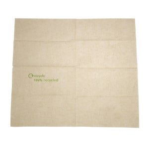 Servetter 1-lager av återvunnet papper med dispenser 320 x 300mm - 6000-pack - FourniResto