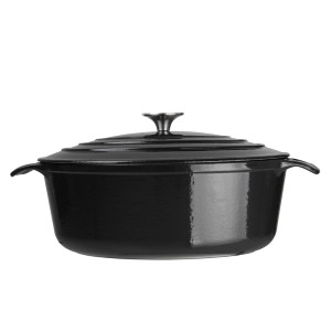 Cocotte Ovale Musta - 5L - Vogue